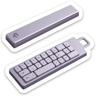 spacebar key, 3D style with metallic finish sticker