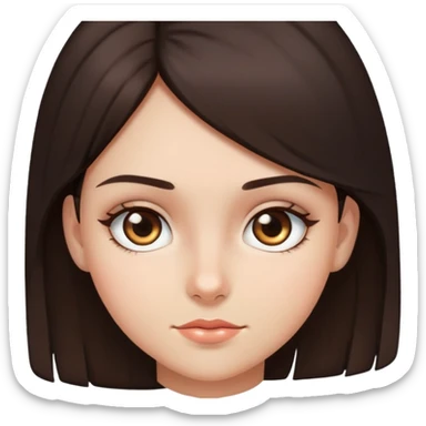 Side eye girl with dark brown hair and hazel eyes sticker