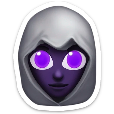 Dominus black hoddie purple eyes sticker