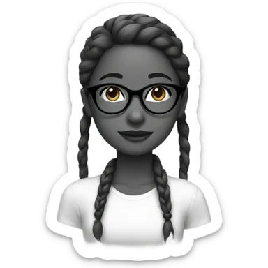 monochrome girl with glasses sticker
