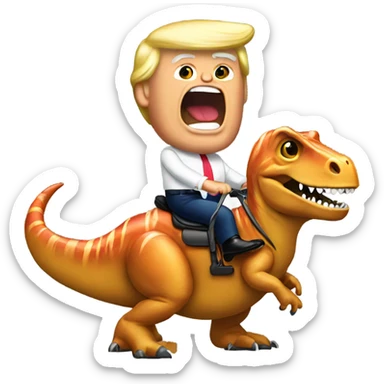 Trump riding a trex  sticker