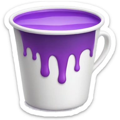 white cup with purple liquid sticker
