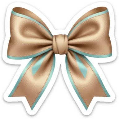artsy bow delicate pastel brown colour sticker