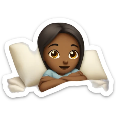 Girl snuggled in bed  sticker