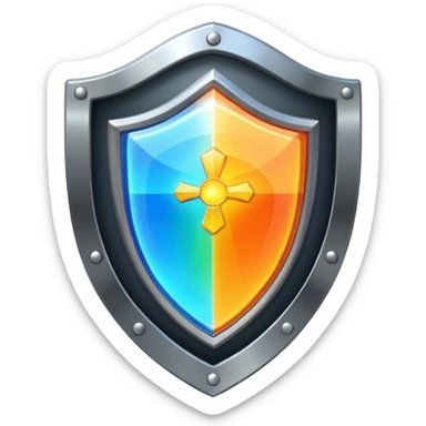 shield with a luminous aura sticker