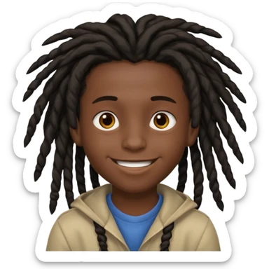 boy with dreadlocks and black skin sticker