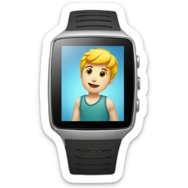 A boy seen smart watch  sticker