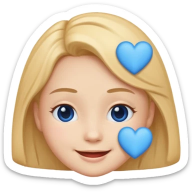 Head emoji clasic 🥰of love with blue hearts sticker