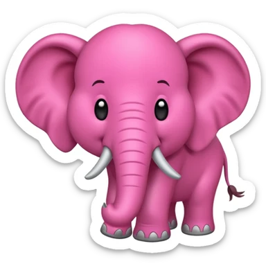 crear un emoji de un elefante rosadito sticker