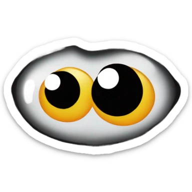 realistic rock with googly eyes glued on sticker