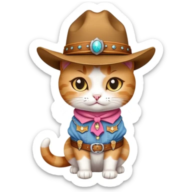 Cat in a cowgirl outfit  sticker