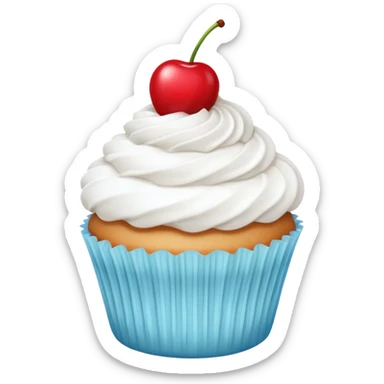 white cupcake with cherry on top sticker