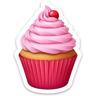 Pink cupcake with red wrapper  sticker