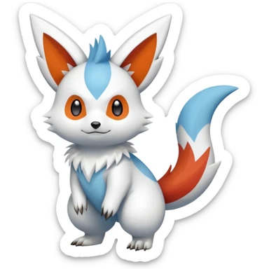 Victini-Pichu-Oshawott-Zangoose-Fakémon-hybrid-creature (full body)  sticker