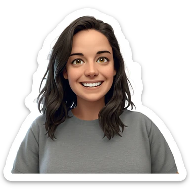 smiling girl by the window sticker