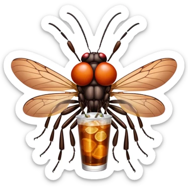 insect drinkig soda sticker
