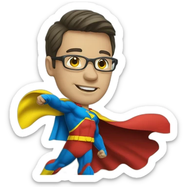 Super man Zelenski with Ukrainian flag sticker