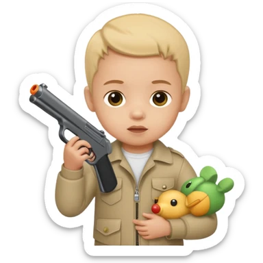 Make a baby holding a gun sticker