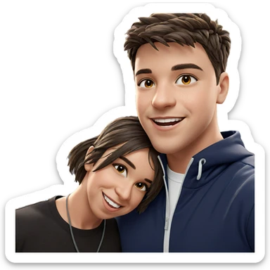 smiling boy outdoors in city sticker