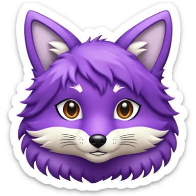 glitter purple and cian fox sticker