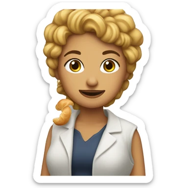 Maria with a croissant  sticker