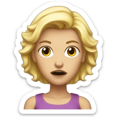 angry blonde mom sticker