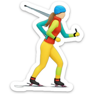 cross country skier vasaloppet palm tress on dress sticker