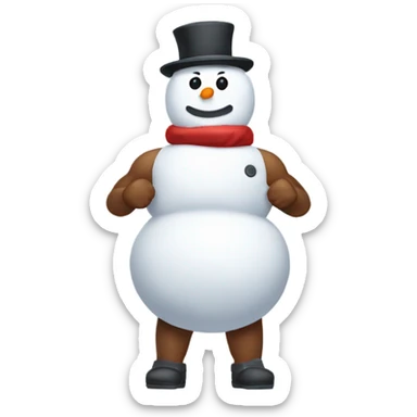 Gym bro snowman  sticker