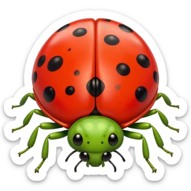 lime cute lady bug sticker