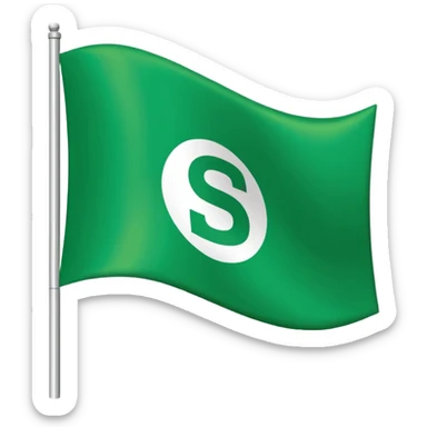 A green flag that has the SDS fc Logo flag on it from baller league sticker