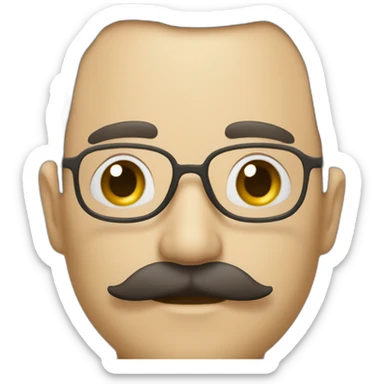 Un homme avec une frange et une moustache carré sticker