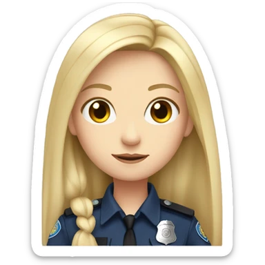 Pale girl with long blonde hair in police uniform  sticker