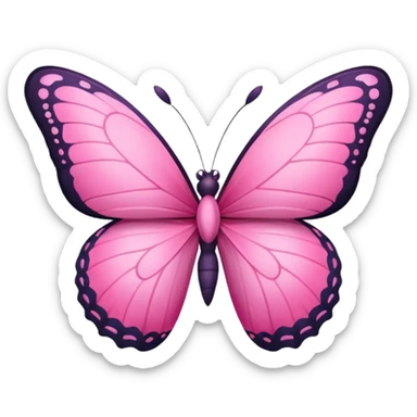 Pink butterfly with a flowers sticker