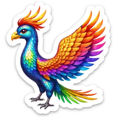 Rainbow phoenix sticker