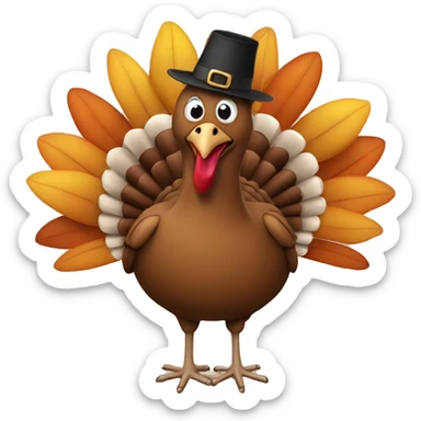 Happy Thanksgiving with a turkey sticker