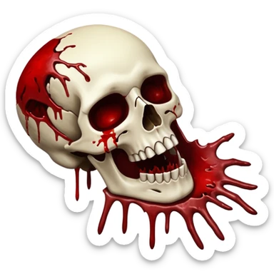 3D rotting corpse jumping in the air. In the style of your bloody skull art. More blood sticker