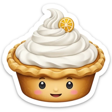 cute pie emoji no face with whipped cream  sticker