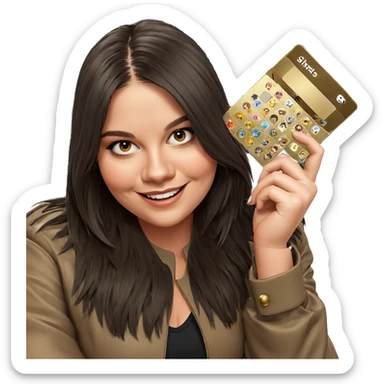 smiling girl in stylish jacket sticker