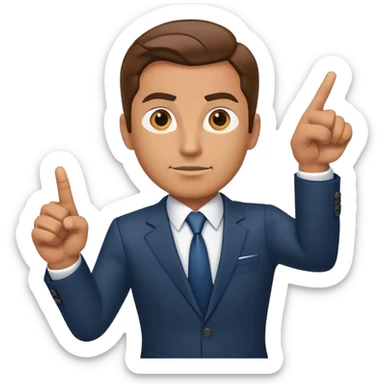 Confident business leader pointing forward with determination sticker