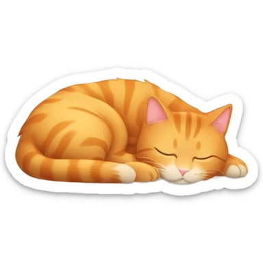 Ginger cat sleeping beneath lit Christmas tree  sticker