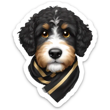 Bernedoodle with purdue scarf sticker