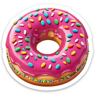 Donut, rose avec des vermicelles sticker
