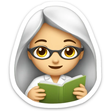 Girl studying histology sticker