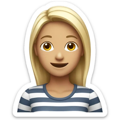 smiling women in striped shirt sticker
