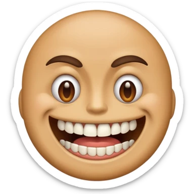 realistic grinding teeth emoji with their mouth lcosed sticker