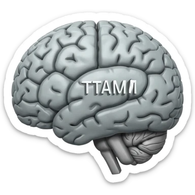 Brain that says "TAM" on it sticker