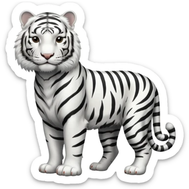 White tiger standing sticker