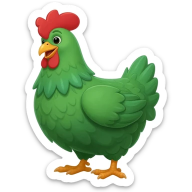 green chicken laughing sticker