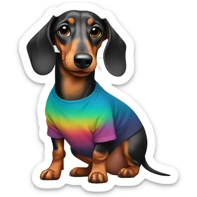 Dachshund dapple with tshirt sticker