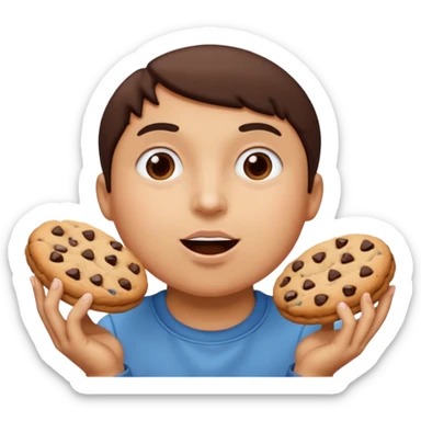 someone eating a lot of cookies  sticker